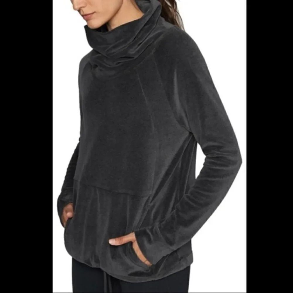 Athleta Velour Cowl Neck Pullover Sweater